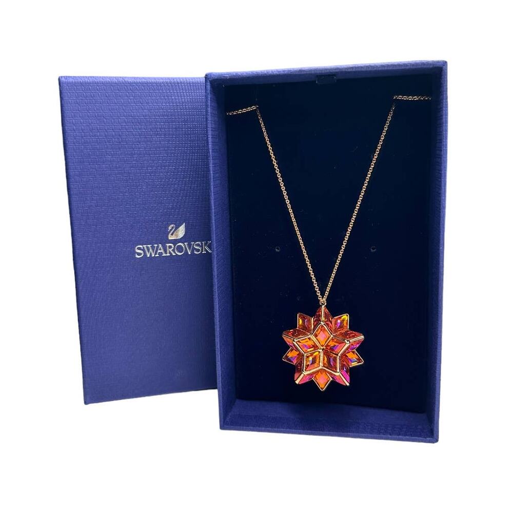 Swarovski Curiosa Pendant, Geometric Crystals Pink Necklace